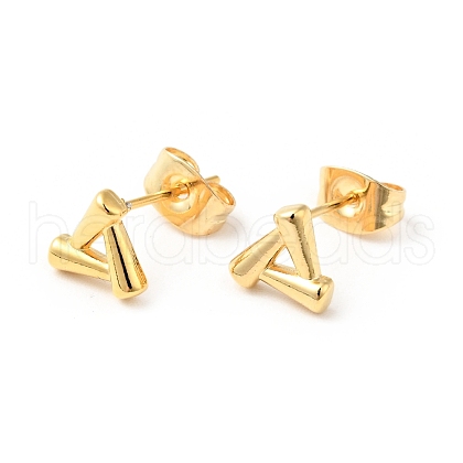 304 Stainless Steel Tiny Triangle Stud Earrings with 316 Stainless Steel Pins for Women EJEW-J043-07G-1