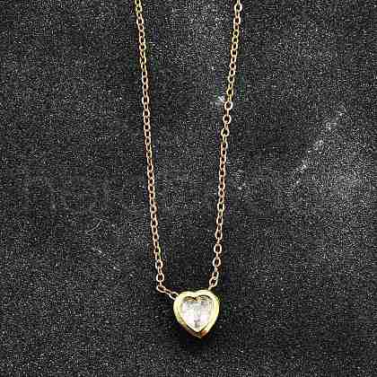304 Stainless Steel Pendant Necklaces NJEW-O108-14G-1