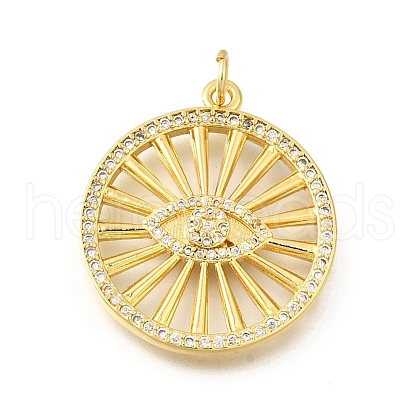 Brass Micro Pave Cubic Zirconia Pendants KK-U072-26G-1