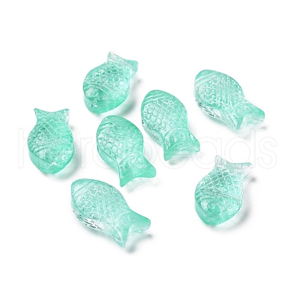 Transparent Spray Painted Glass Beads X1-GLAA-I050-10C-1