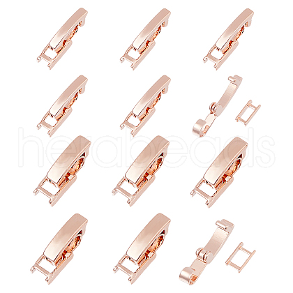 SUPERFINDINGS 24Pcs 2 Styles Brass Fold Over Clasps KK-FH0007-55RG-1
