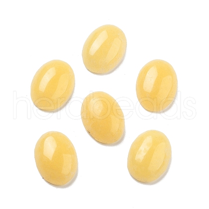 Natural Yellow Jade Cabochons G-G145-01B-53-1