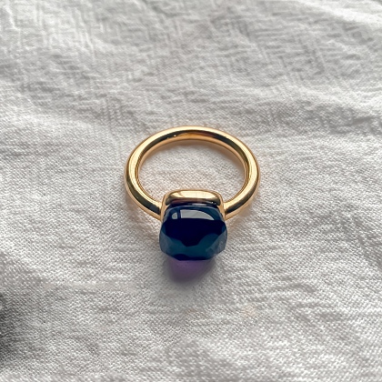 Square 304 Stainless Steel with Glass Finger Rings FS-WG8AAFA-06-1