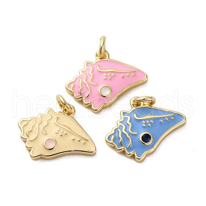Brass Enamel Charms KK-S525-07G-1