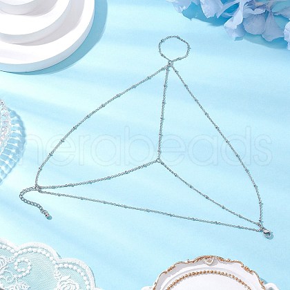 304 Stainless Steel Satellite Chain Toe Ring Anklets for Women AJEW-AN00662-02-1