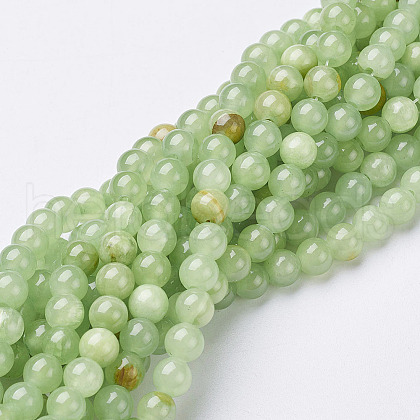 Natural Flower Jade Beads Strands GSR6mmC193-1