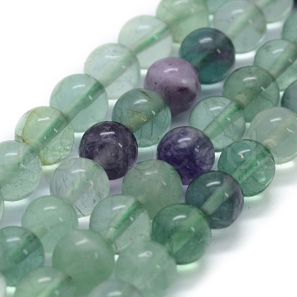 Natural Fluorite Beads Strands G-G763-06-6mm-1