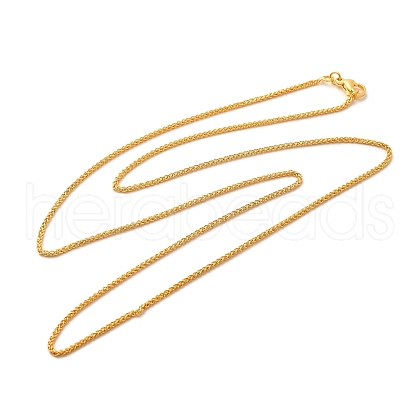 1.5mm Rack Plating Brass Wheat Chain Necklaces for Women Men MAK-L044-57G-1
