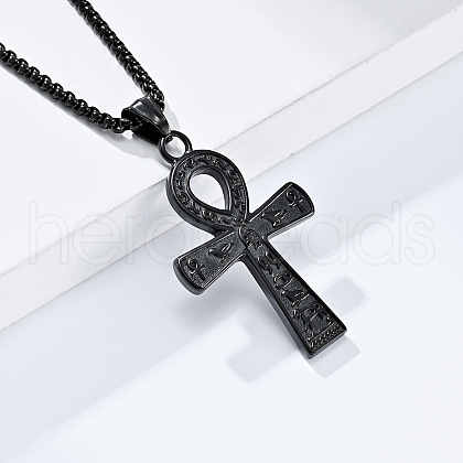 Egyptian Ankh Cross 304 Stainless Steel Pendant Necklaces FS-WGB3CB3-03-1