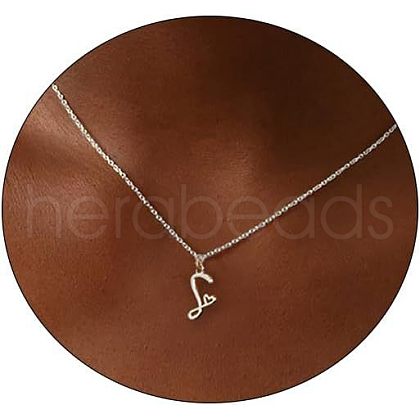 Fashionable Brass Letter Heart Pendant Necklaces for Women FS-WGD0E1D-45-1