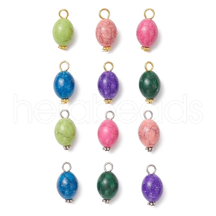 Crackle Opaque Acrylic Pendants PALLOY-JF03931-1
