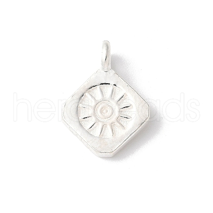 925 Sterling Silver Sun Rhombus Charms STER-R012-03S-1