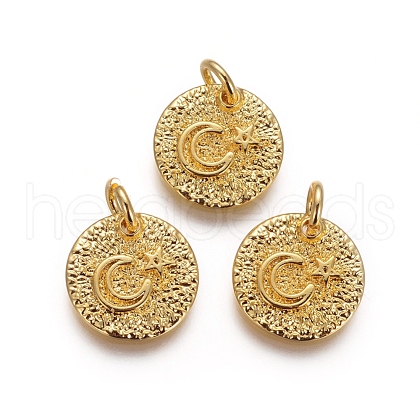 Brass Rough Surface Charms KK-I656-15G-1