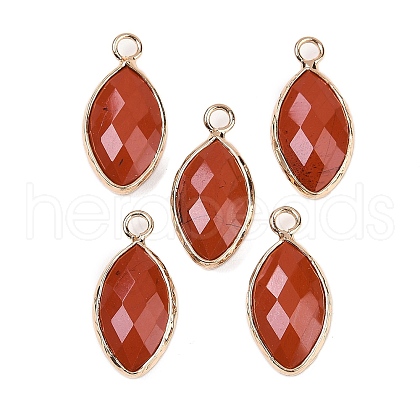 Natural Red Jasper Faceted Pendants G-G193-01G-02-1