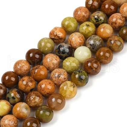 Natural Green Opal Beads Strands G-K245-A17-A04-1