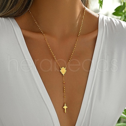 Stainless Steel Rosary Bead Necklaces SM3899-3-1