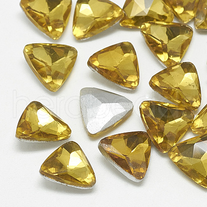 Pointed Back Glass Rhinestone Cabochons RGLA-T087-10mm-22-1