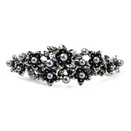 Flower Alloy Rhinestone Hair Barrettes PHAR-S604-01AS-01-1