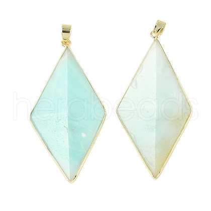 Natural Flower Amazonite Faceted Big Pendants G-L623-04G-01-1