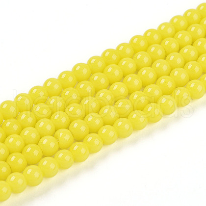 Baking Painted Opaque Glass Beads Strands GLAA-T032-P4mm-16-1