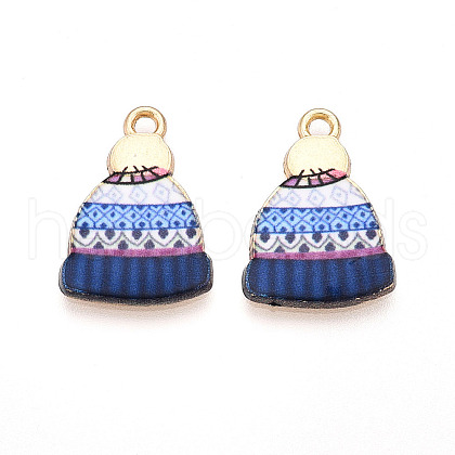 Winter Theme Printed Alloy Pendants PALLOY-H127-03G-01-01-1
