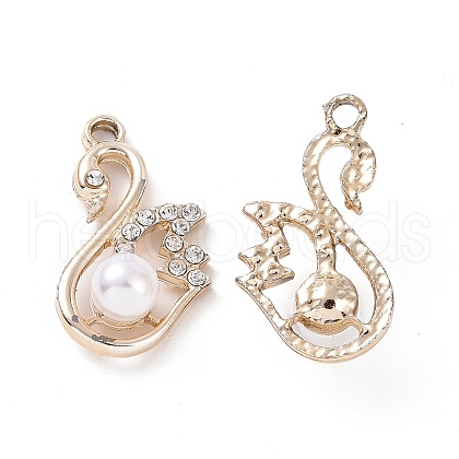 Alloy Crystal Rhinestone Pendants ALRI-H004-12KCG-1