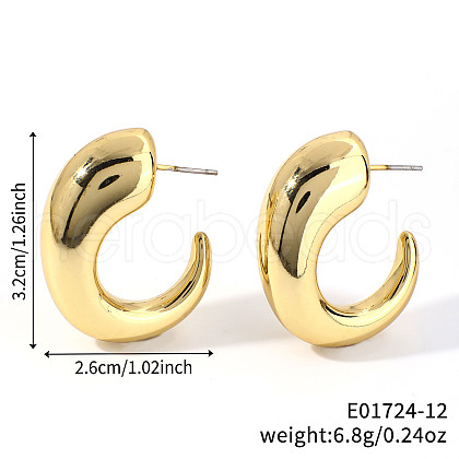 Geometric Shiny Plastic Stud Earrings FD4896-12-1