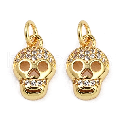 Brass Micro Pave Clear Cubic Zirconia Pendants KK-L231-08G-1