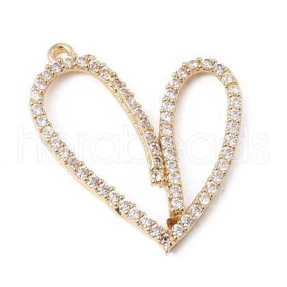 Eco-Friendly Rack Plating Brass Micro Pave Cubic Zirconia Pendants KK-F835-05G-1