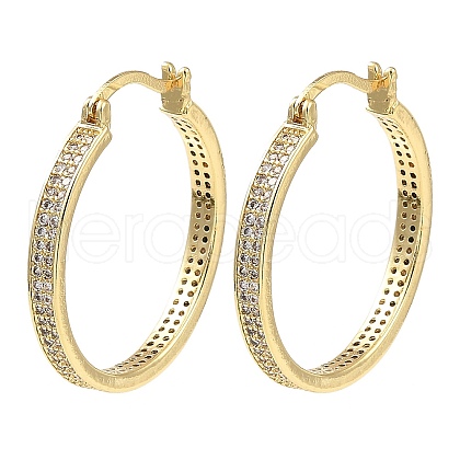 Rack Plating Brass Micro Pave Clear Cubic Zirconia Hoop Earrings EJEW-M223-05G-1