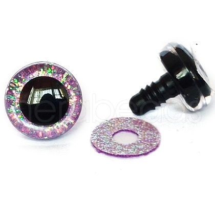 Glitter ABS Plastic Craft Doll Eyes PW-WG58787-24-1