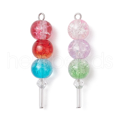 2Pcs Glass Pendants PALLOY-JF03341-01-1