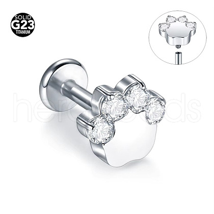 G23 Titanium Micro Pave Clear Cubic Zirconia Cartilage Earrings WG0DE3D-13-1