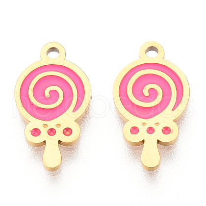 304 Stainless Steel Enamel Charms STAS-T065-59G-02-1