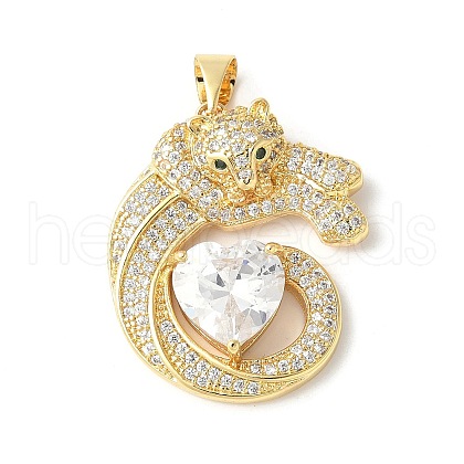 Brass Micro Pave Cubic Zirconia Pendants ZIRC-I071-21G-1