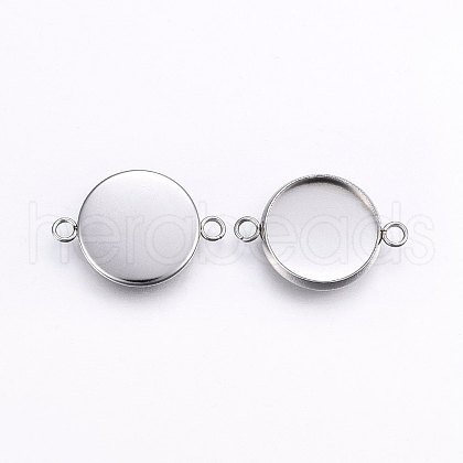 Tarnish Resistant 304 Stainless Steel Cabochon Connector Settings X-STAS-I095-28P-C-1
