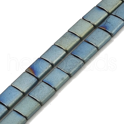 Electroplated Frosted Non-magnetic Synthetic Hematite Beads Strands G-G089-B01-12-1