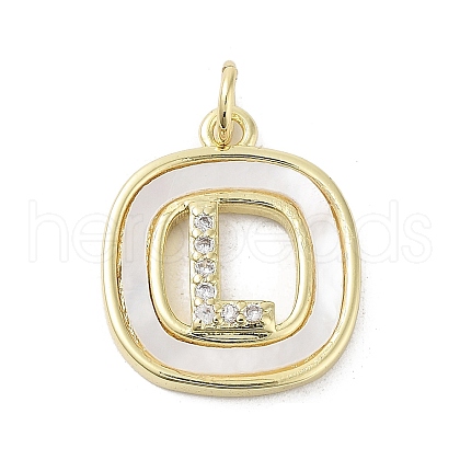 Rack Plating Brass Micro Pave Clear Cubic Zirconia Pendants KK-E102-33G-L-1