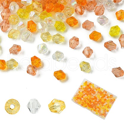 500Pcs 5 Colors Transparent Acrylic Beads TACR-YW0002-07B-1