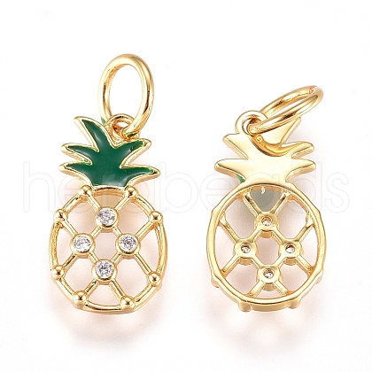 Brass Enamel Charms X-ZIRC-L070-68G-1