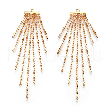 Brass Tassel Big Pendants KK-T038-132G-1