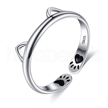 925 Sterling Silver Cuff Rings RJEW-BB70407-1