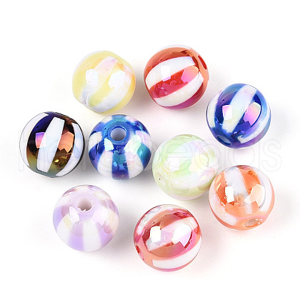 UV Plating Opaque Acrylic Beads OACR-T028-16mm-65-1