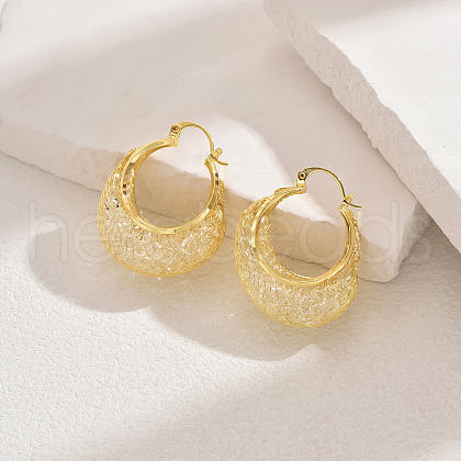 Elegant Classic Brass Hoop Earrings for Women TV7819-3-1