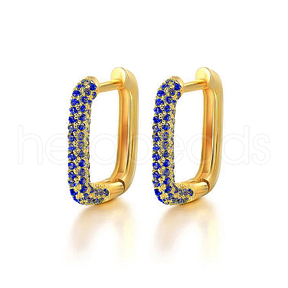 Rectangle S925 Sterling Silver Hoop Earrings AK6460-11-1