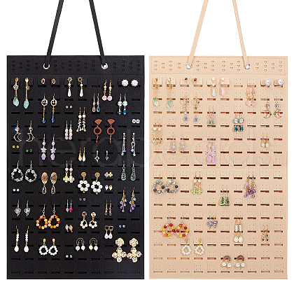 CRASPIRE 2Pcs 2 Colors Wool Felt Jewelry Earring Organizer Hanging Bags AJEW-CP0007-69-1