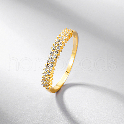 Simple 925 Sterling Silver Micro Pave Cubic Zirconia Finger Rings ZH6769-1-1