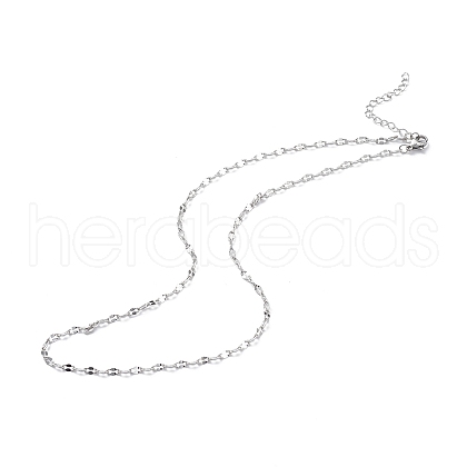 Non-Tarnish 304 Stainless Steel Dapped Chain Necklace for Men Women STAS-B039-07P-1
