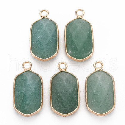 Natural Green Aventurine Pendants G-S359-296A-1