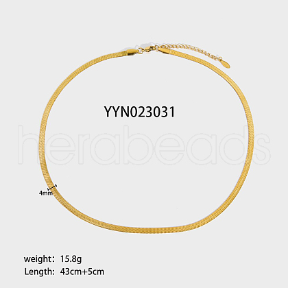 4mm Stylish Stainless Steel Snake Chain Necklaces for Women Men AA4830-8-1